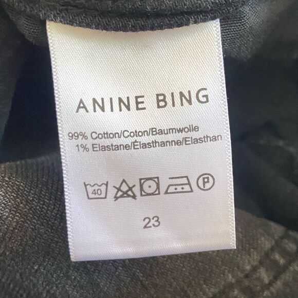 NWT Anine Bing Tristen Skinny Black Jeans Stoned Flare Mid Rise Size 23 - Picture 12 of 12
